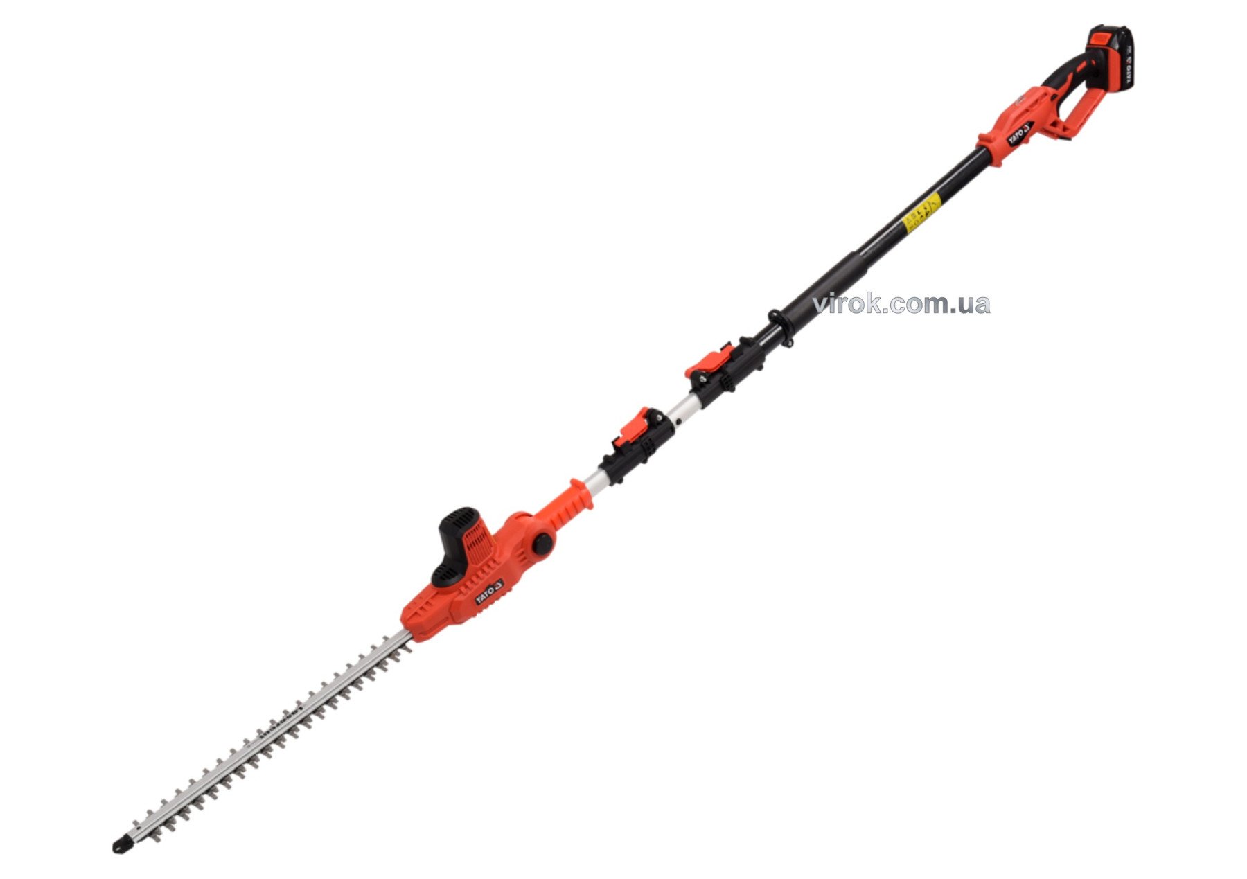 YATO Кущоріз акумуляторний телескопічний YATO : 1.8-2.8 м, Li-Ion 18 В, 2 АГод, леза l=42 см  | YT-8