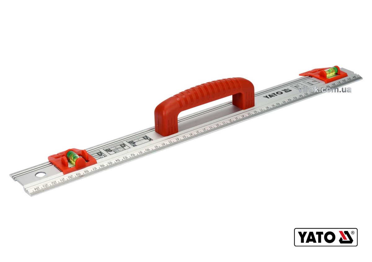 YATO Лінійка алюмінієва з ручкою YATO : 1000 x 59 x 2 мм, 2 капсули | YT-70715
