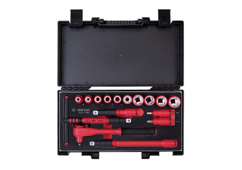 KING TONY Набор диэлектрического инструмента 16 предметов 1/2"DR. VDE 6гранн | 45VE01MRV