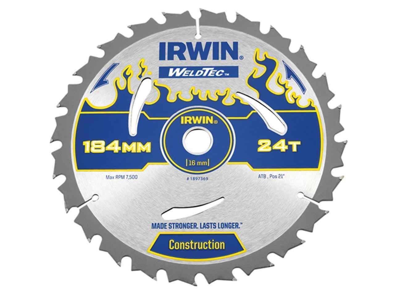 IRWIN Диск пильный по деревоматериалам Weldtec CSB 184мм/24T AR16, | 1897369