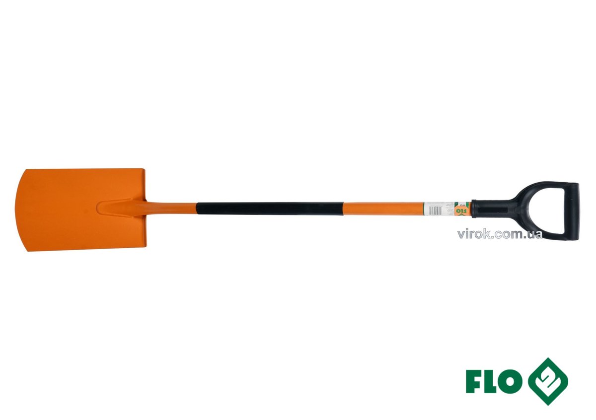 FLO Лопата штикова прямокутна : металева основа HRC 45, пластикова ручка  | 35720