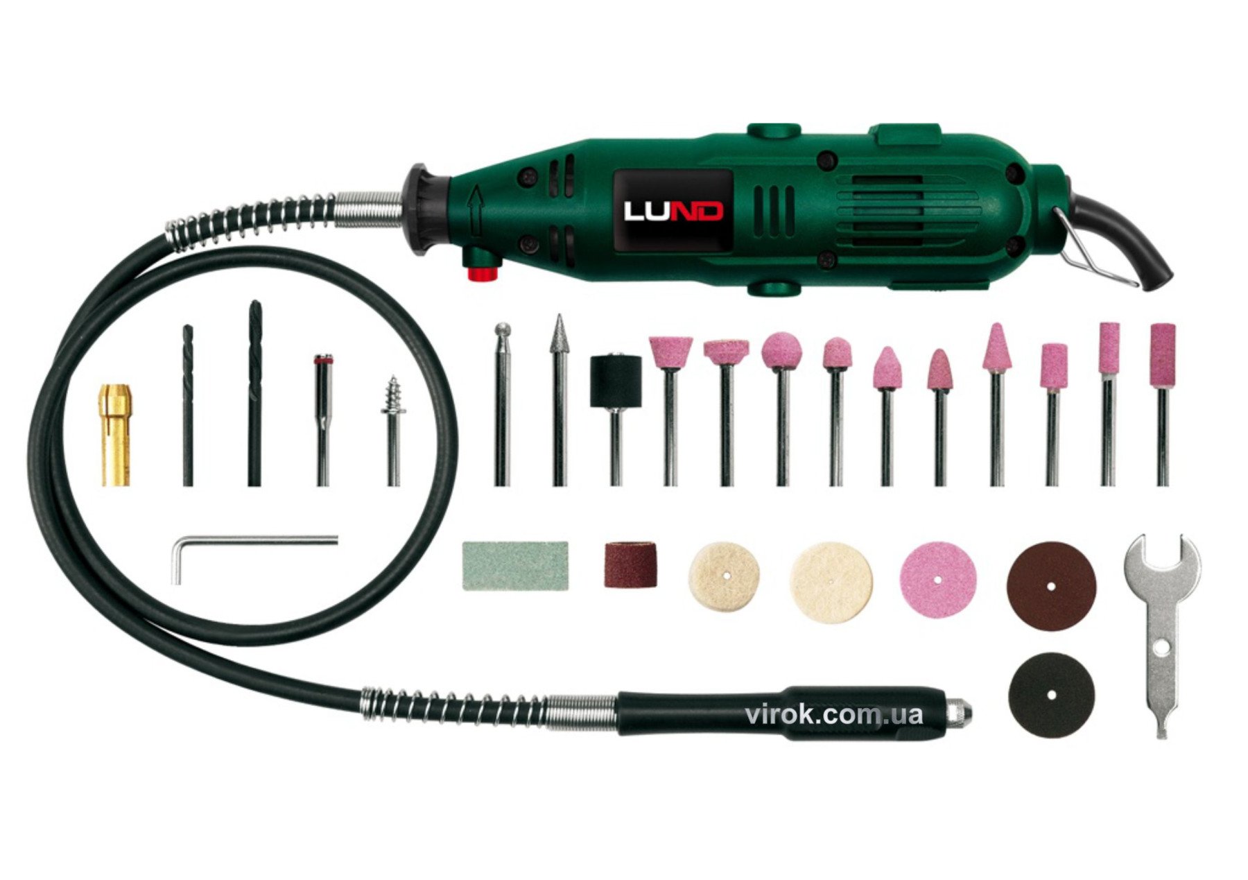 LUND Міні-шліфмашинка 135 Вт з гнучким валом і 40 обладунками  | 79314