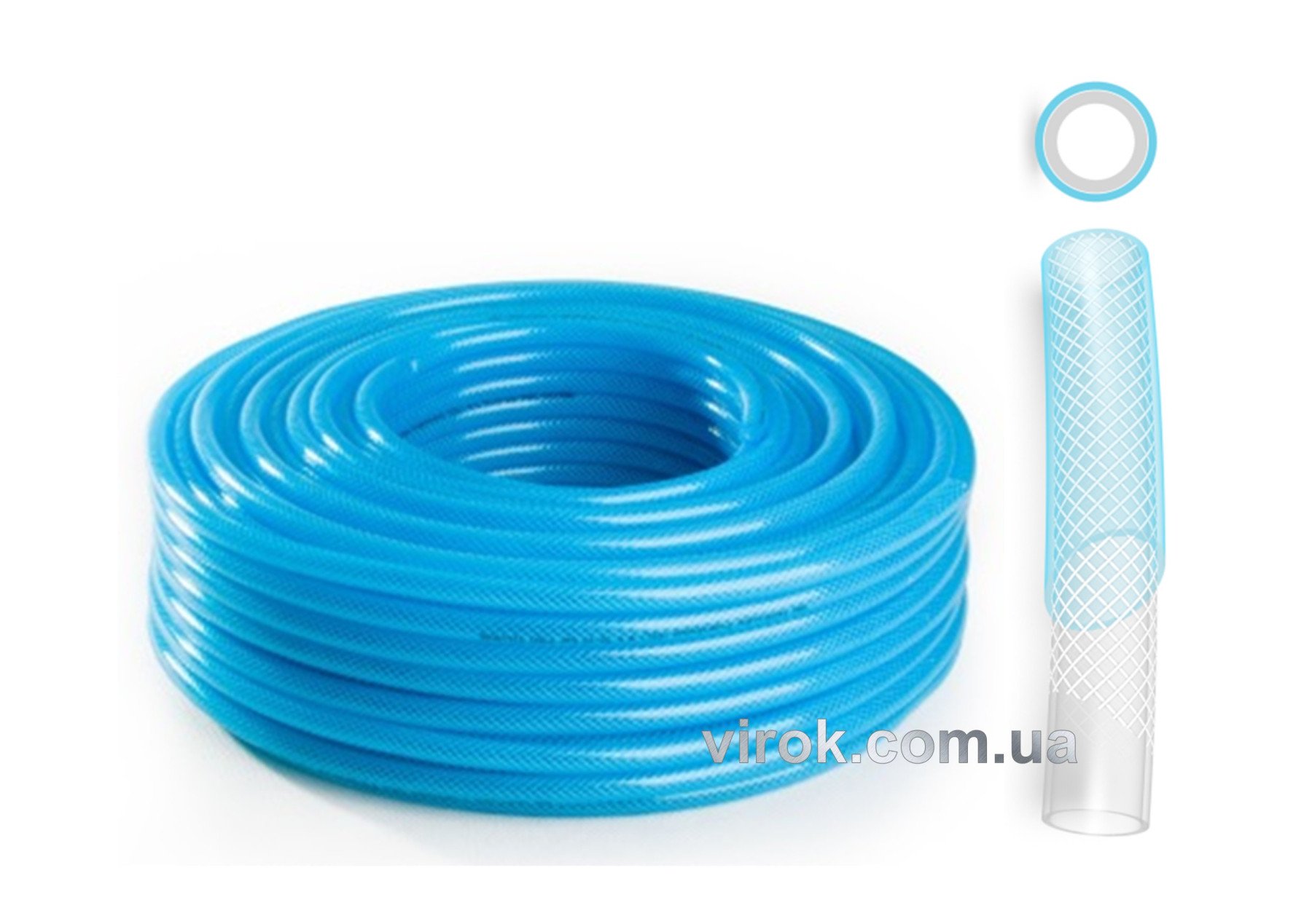 Шланг ПХВ зміцнений бензо-мастилостійкий з роб. тиск. 0,8 МПа, Ø=10 мм, t=1,7 мм, l= 25 м