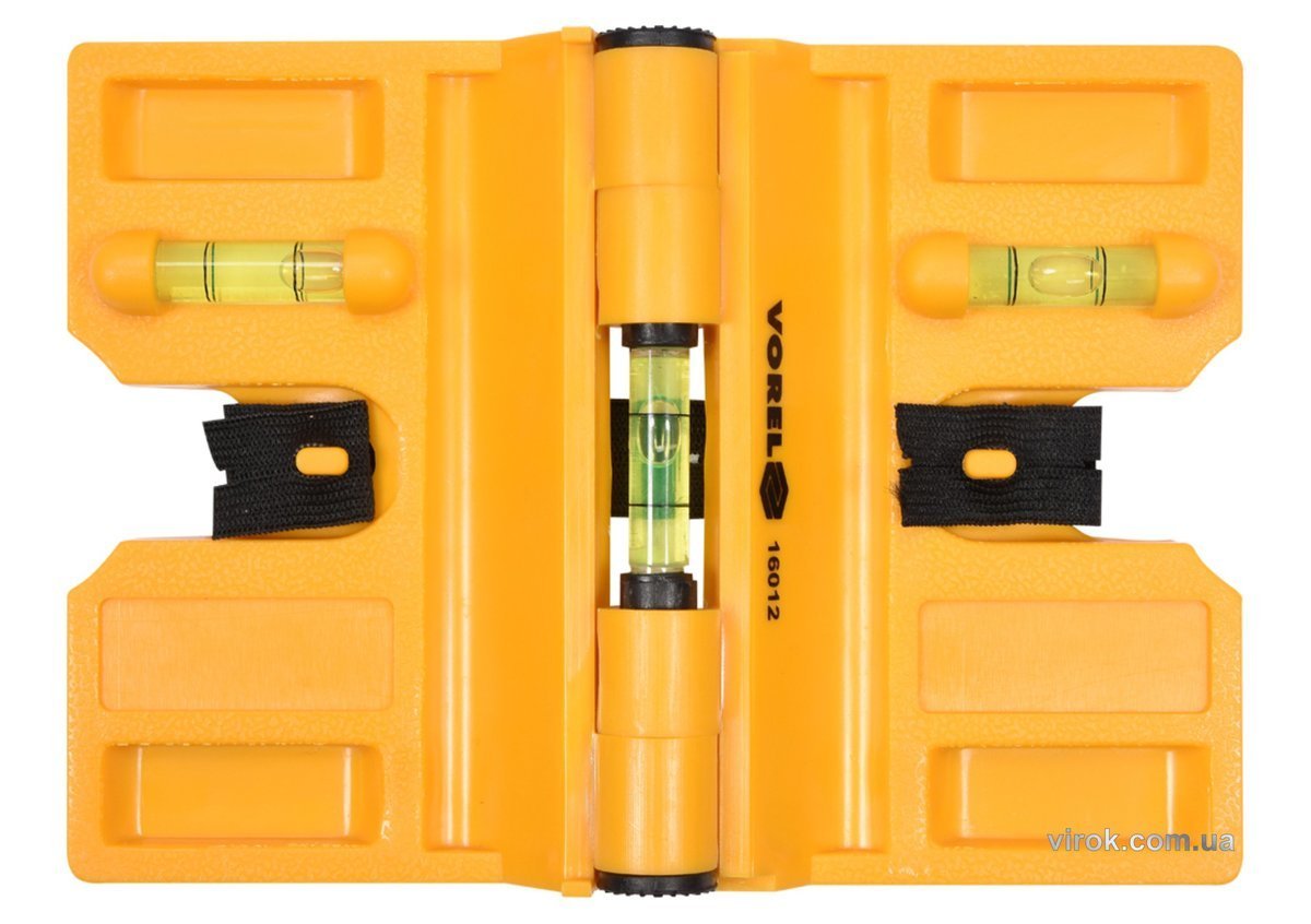 VOREL Рівень для встановлення стовбців з магнітом і капсулами, 190 х 135 мм  | 16012