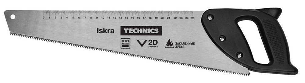 41-080 Пилка по дереву, гартовані зубці, "Іскра", 400 мм, 9/1", 2D | Technics