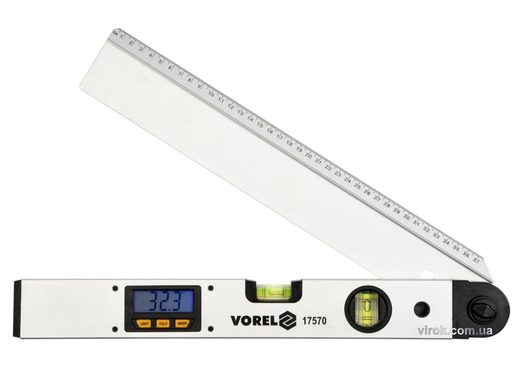 VOREL Рівень - кутомір електронний : L= 40 см цифровй дисплей, 2 капсули  | 17570