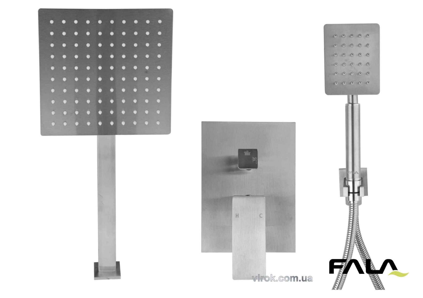FALA Душовий комплект прихований в стіні STEELY S : 2 функції, шланг- 1.5 м(DW) | 75871