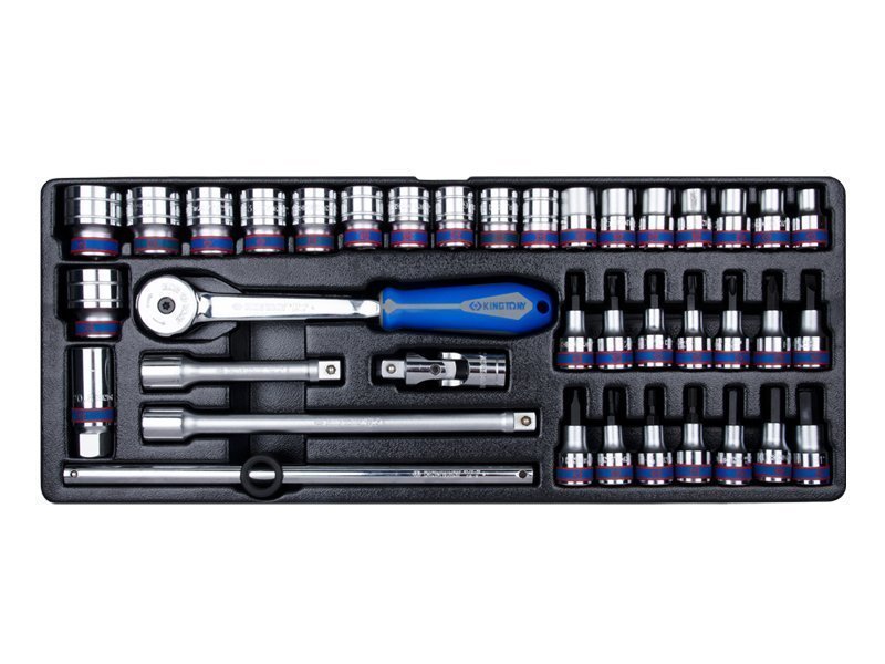 KING TONY Набор торцевых головок 1/2" 38 предметов | 9-4338MR03