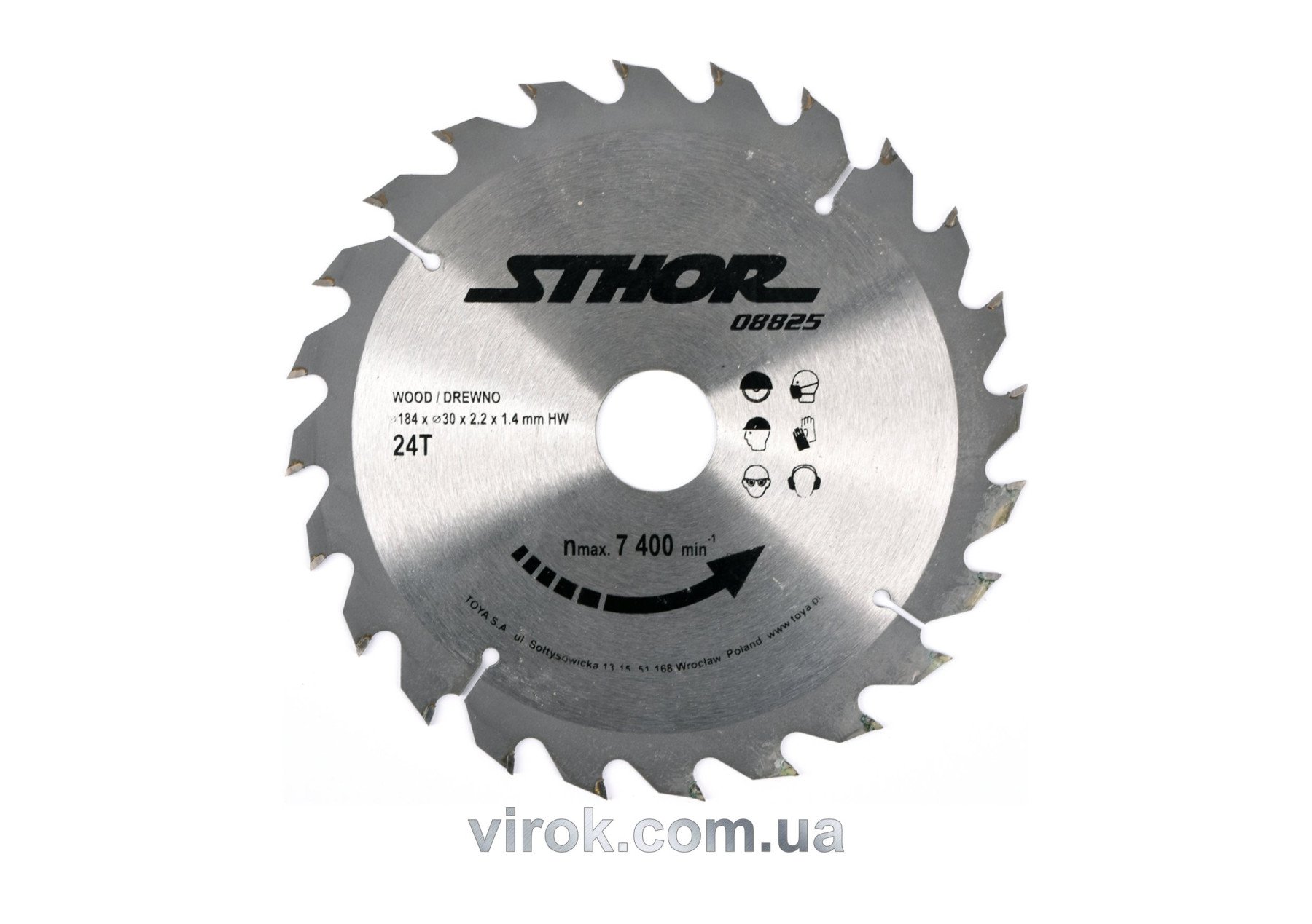 STHOR Диск пильний по дереву . Ø= 184/30 мм, h= 2,2 мм, 24 зуби  | 08825