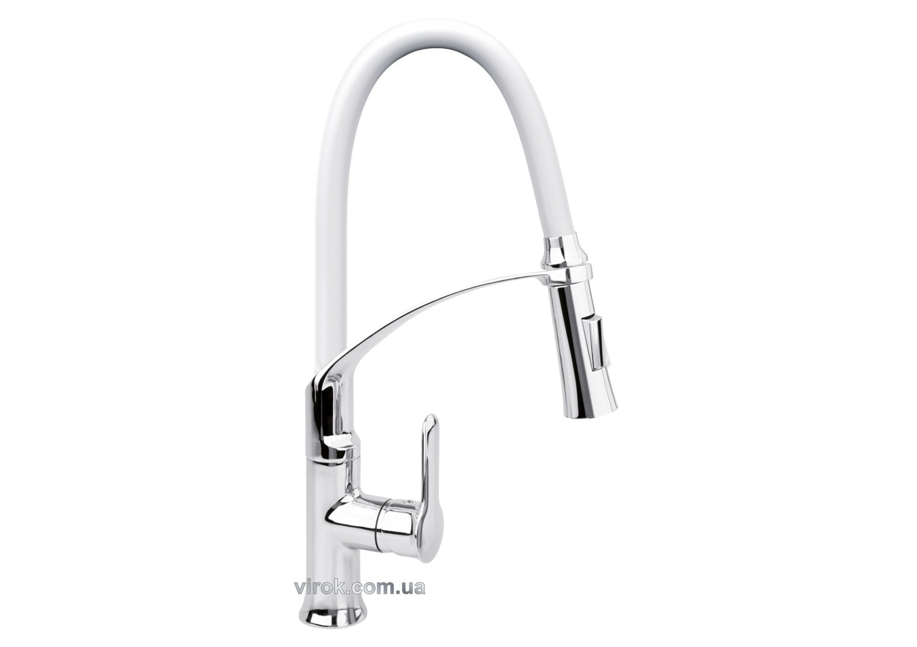 FALA Змішувач води "FLEXIBLE-2" для раковини з гнучкою білою лійкою, регулюв. потоку води, l= 60 см 