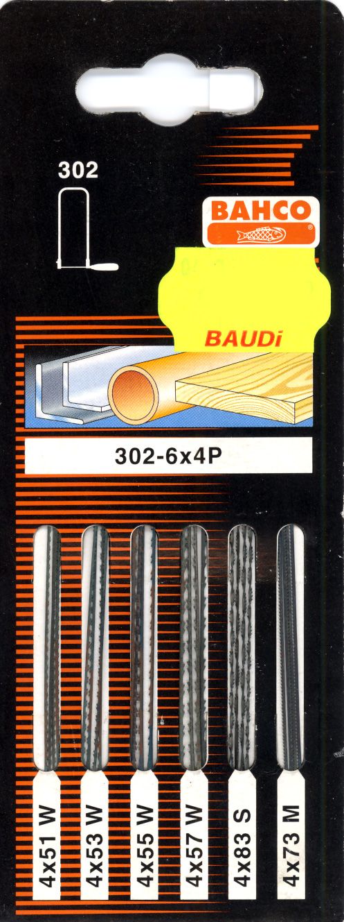 BAHCO 302-6X4P Набор полотен до лобзика 130 мм; металл, дерево, пластмасса; 6х4 шт.