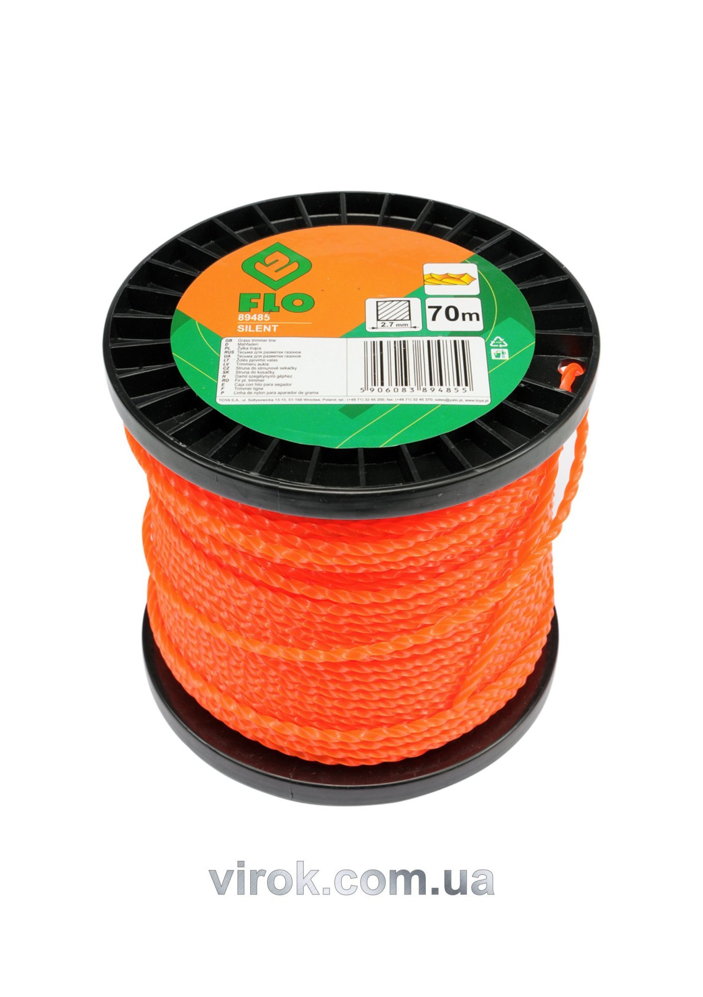 FLO Жилка для тримера квадрат кручений : 2,7 мм х 70 м (бобіна)  | 89485