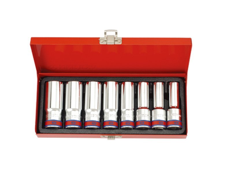 KING TONY Набор головок 1/2" 8 ед. 12-ти гранные,длинные, дюймовые | 4208SR