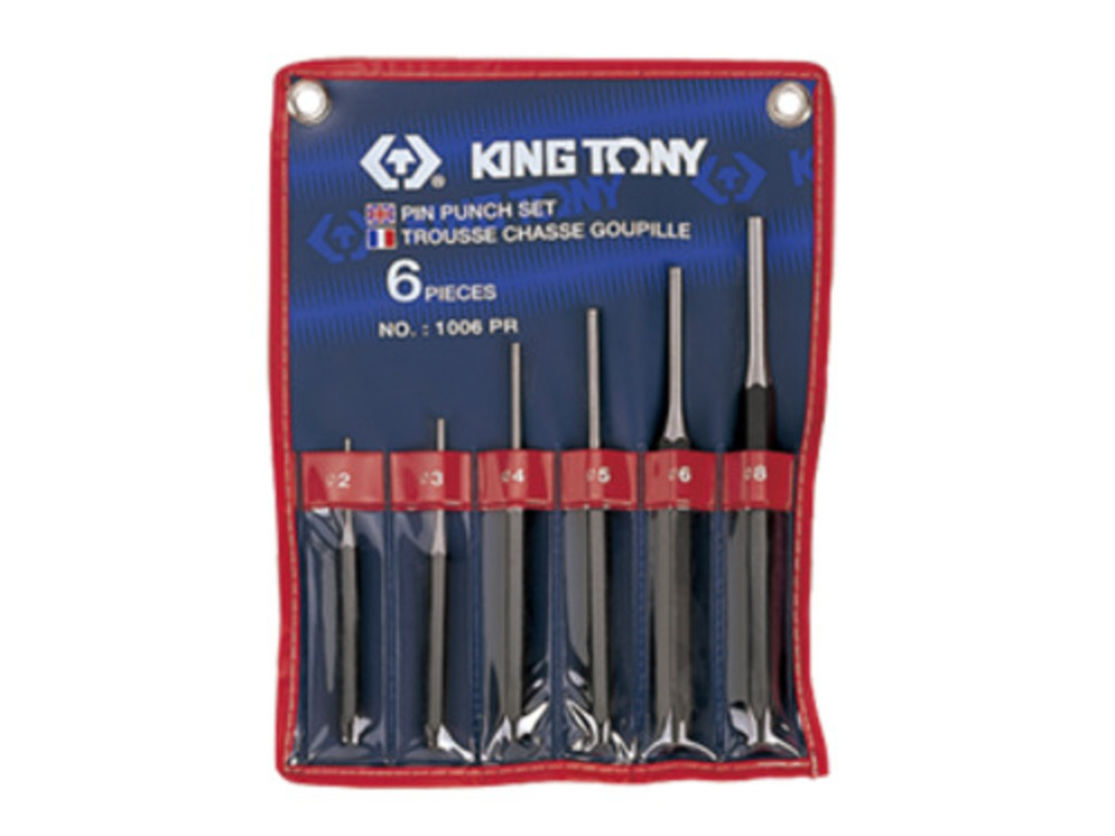 KING TONY Выколотки в наборе 6 ед. 2-8мм в чехле | 1006PR