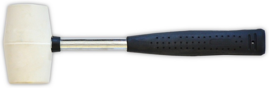 39-011 Киянка біла гума, металева ручка, 410 г, 50 мм | Technics