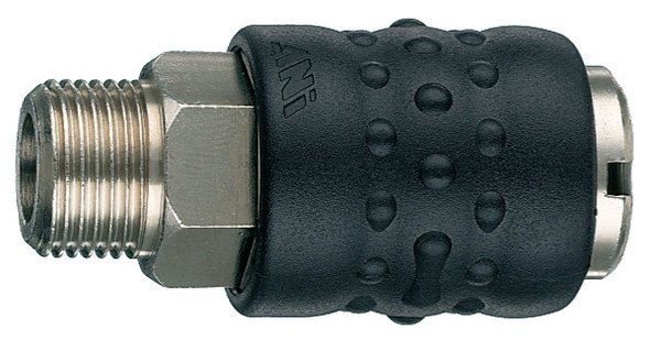 ANI Spa Разъём б/с 17/A 3/8M, тип "мама", соед. резьба 3/8'' нар., обрезиненный корпус. | AH020802