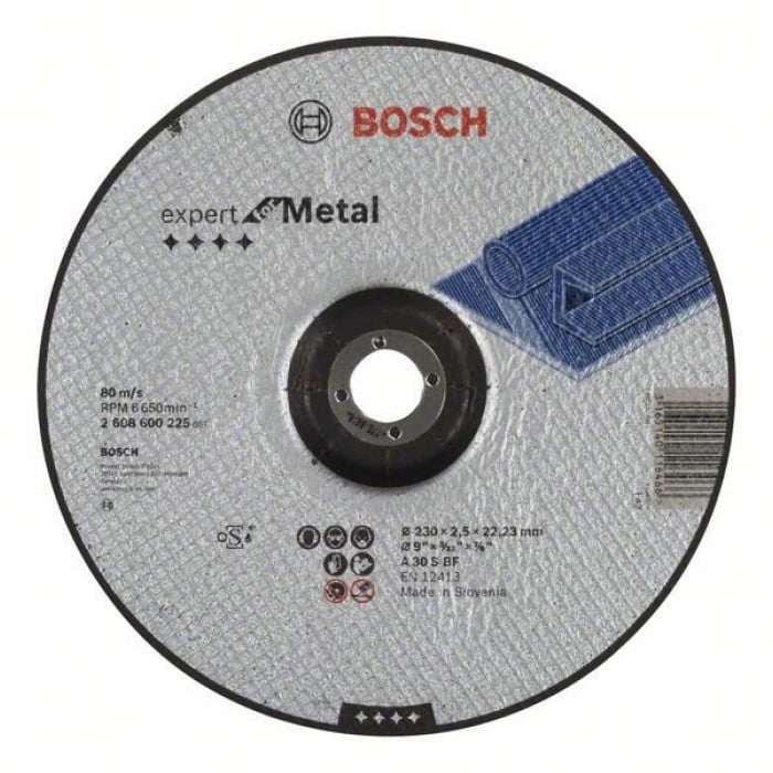 Bosch Круг відрізний 230х2,5х22 мм А24 (профіль 42) Expert, метал