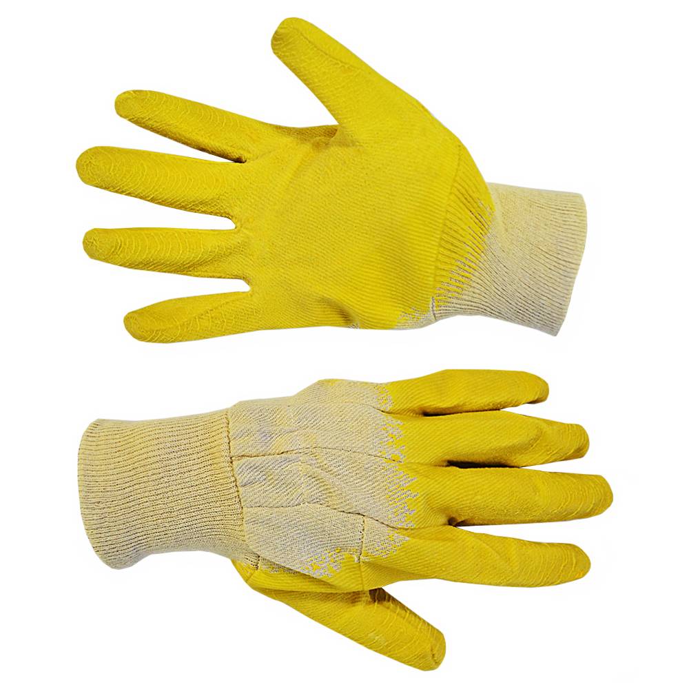 Рукавички скляра (б/п, жовте латексне покриття на долоні) Technics Master | 16-200