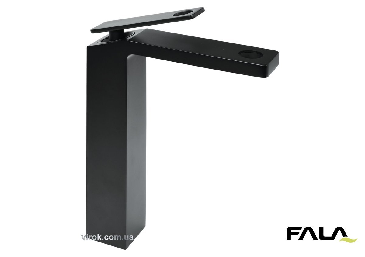 FALA Змішувач води для умивальника високий "NOIR 1" з кульовим регулятором, латунний(DW) | 75881