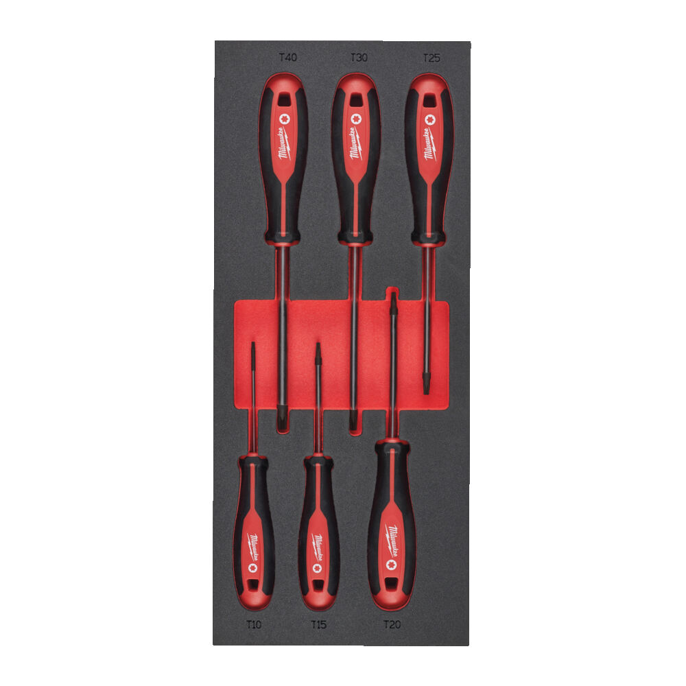 MILWAUKEE Ложемент для инструментальной тележки с отвертками TORX (T10x75, T15x75, T20x100, T25x100,