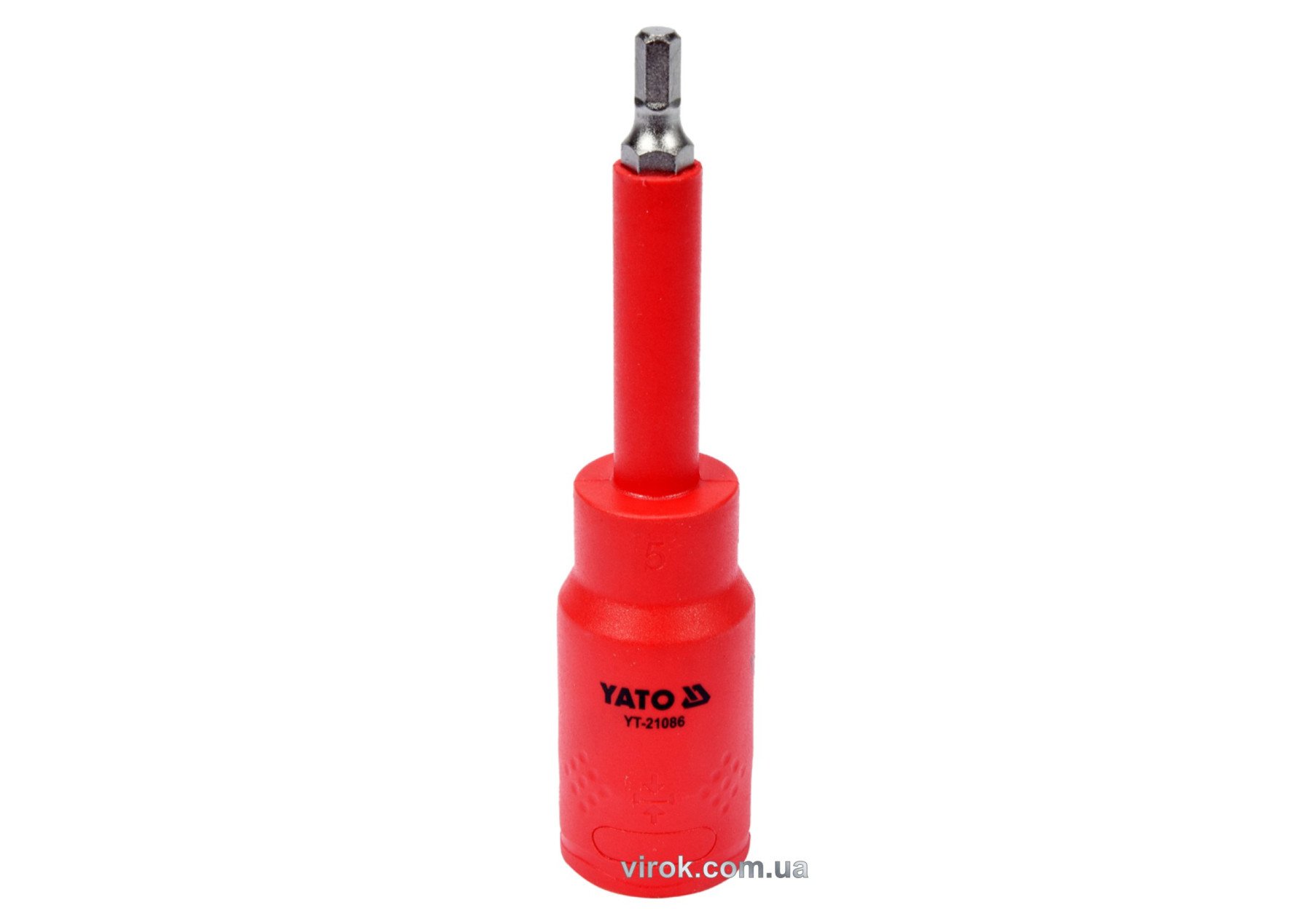 YATO Головка торц. діелектр. 6-гранна YATO : квадрат 1/2", HEX М= 5 мм L= 120 мм,VDE корпус до 1000В