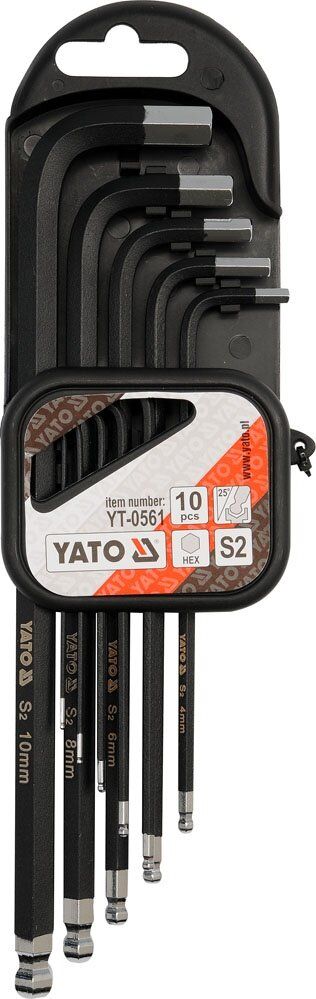 YATO Шестигранники кутові подовжений з шаром YATO Набір 10пр.  | YT-0561