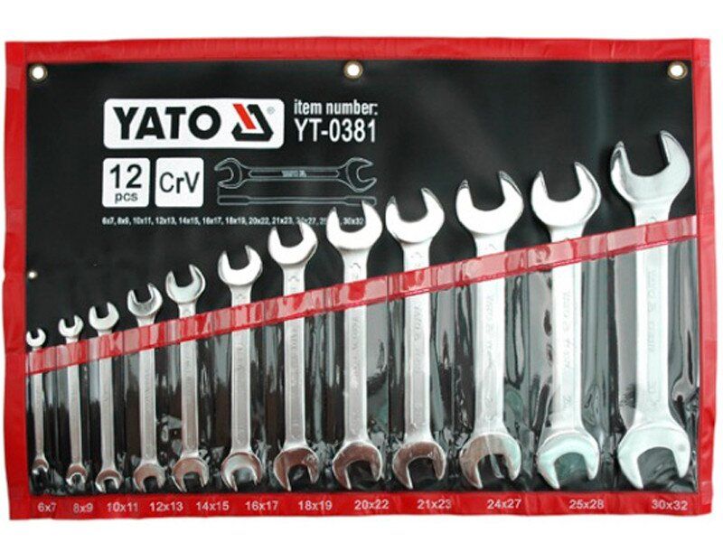 YATO Набор рожковых ключей 6-32мм 12шт САТИН YT-0381