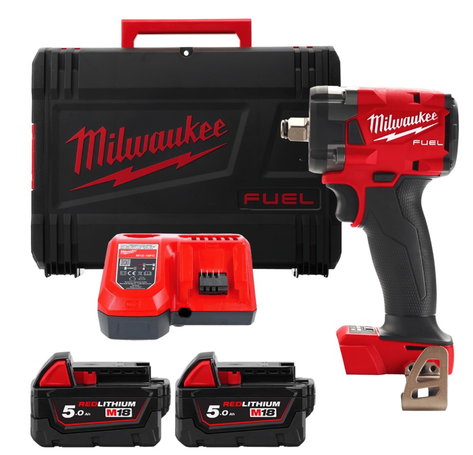 MILWAUKEE Гайкокрут акумуляторний 1/2" , M18 FIW2F12-502X, 339Нм  | 4933478444