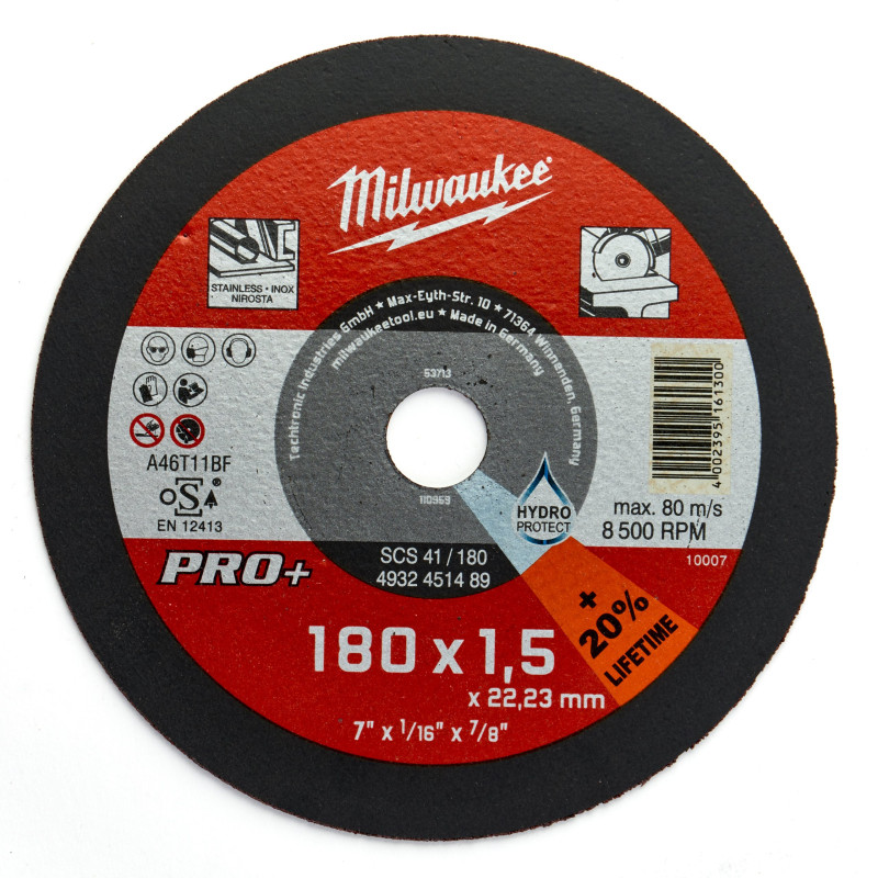 MILWAUKEE Диск відрізний по металу , SCS41/180X1,5 PRO+, Ø180мм | 4932451489
