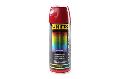 Эмаль универсальная акриловая RAL 3009 Красный окислов гл. 400мл UNIFIX