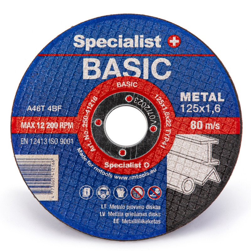 Specialist+ Диск абразивний відрізний по металу Specialist+ BASIC 125x1,6x2  // 250-41216