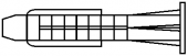Дюбель універсальний полипропилен, з бортиком. Розмір 6х36 під шуруп Ø 3,5-4,5