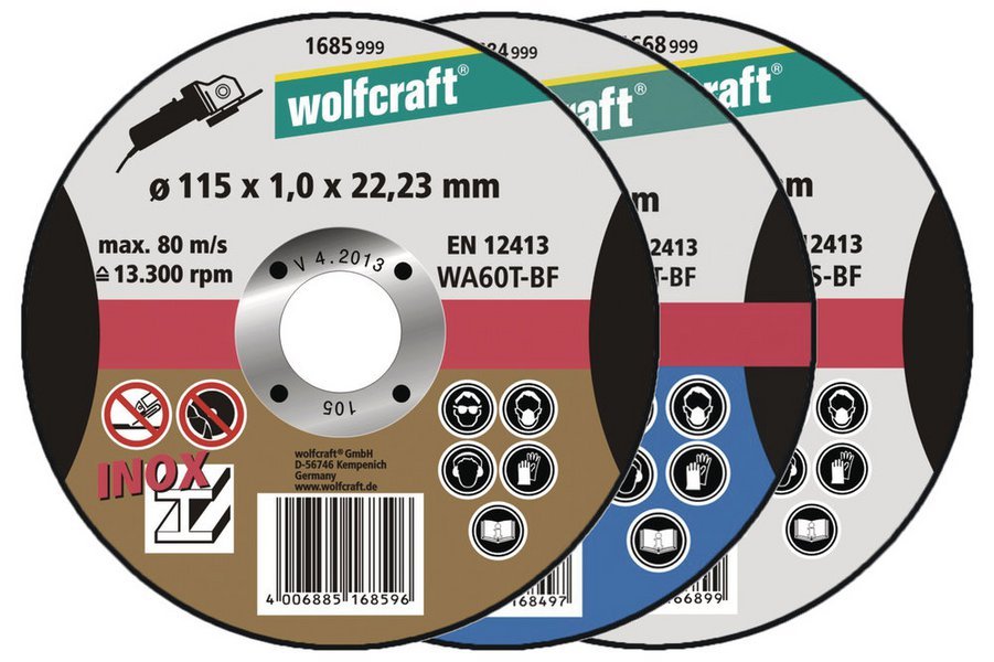 Wolfcraft отрезной диск для чистого реза Ø 115 x 1,5 x 22,2 // 1668999