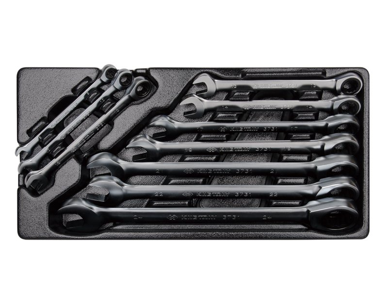 KING TONY Набор ключей комби с трещоткой 10 ед. в ложементе | 9-12110MR