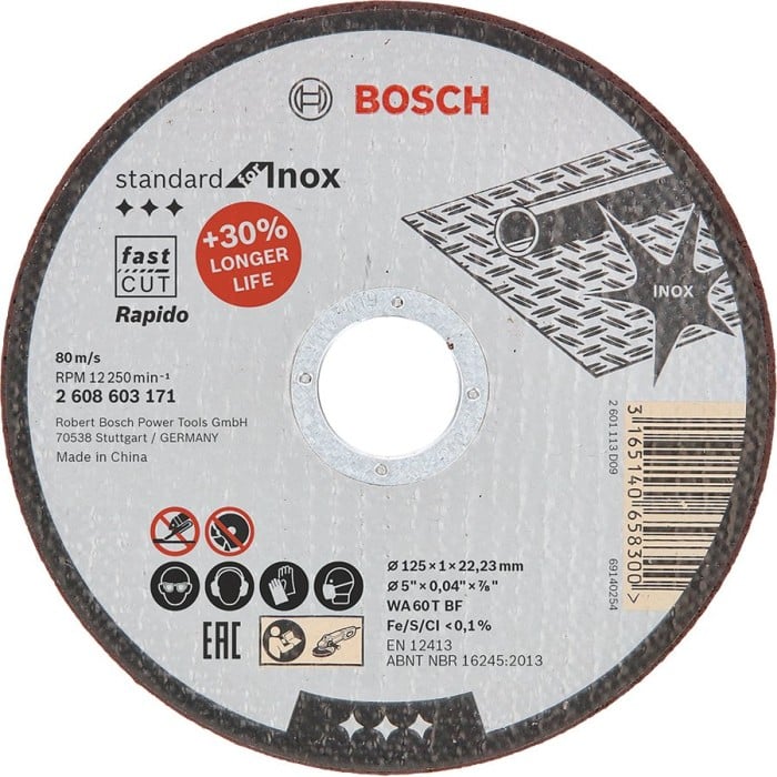 Круг відрізний Bosch Standard for Inox (125х1х22.23 мм) (2608603171)