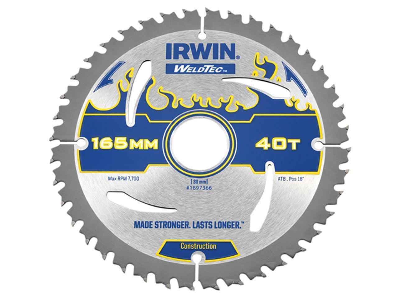 IRWIN Диск пильный по деревоматериалам Weldtec CSB 165мм/40T/30/20, | 1897366