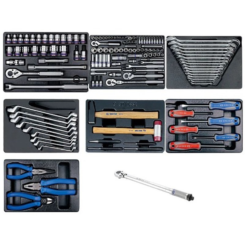 KING TONY Набор инструментов для тележки 144 пр.(Ложементы) | 932-010MRD