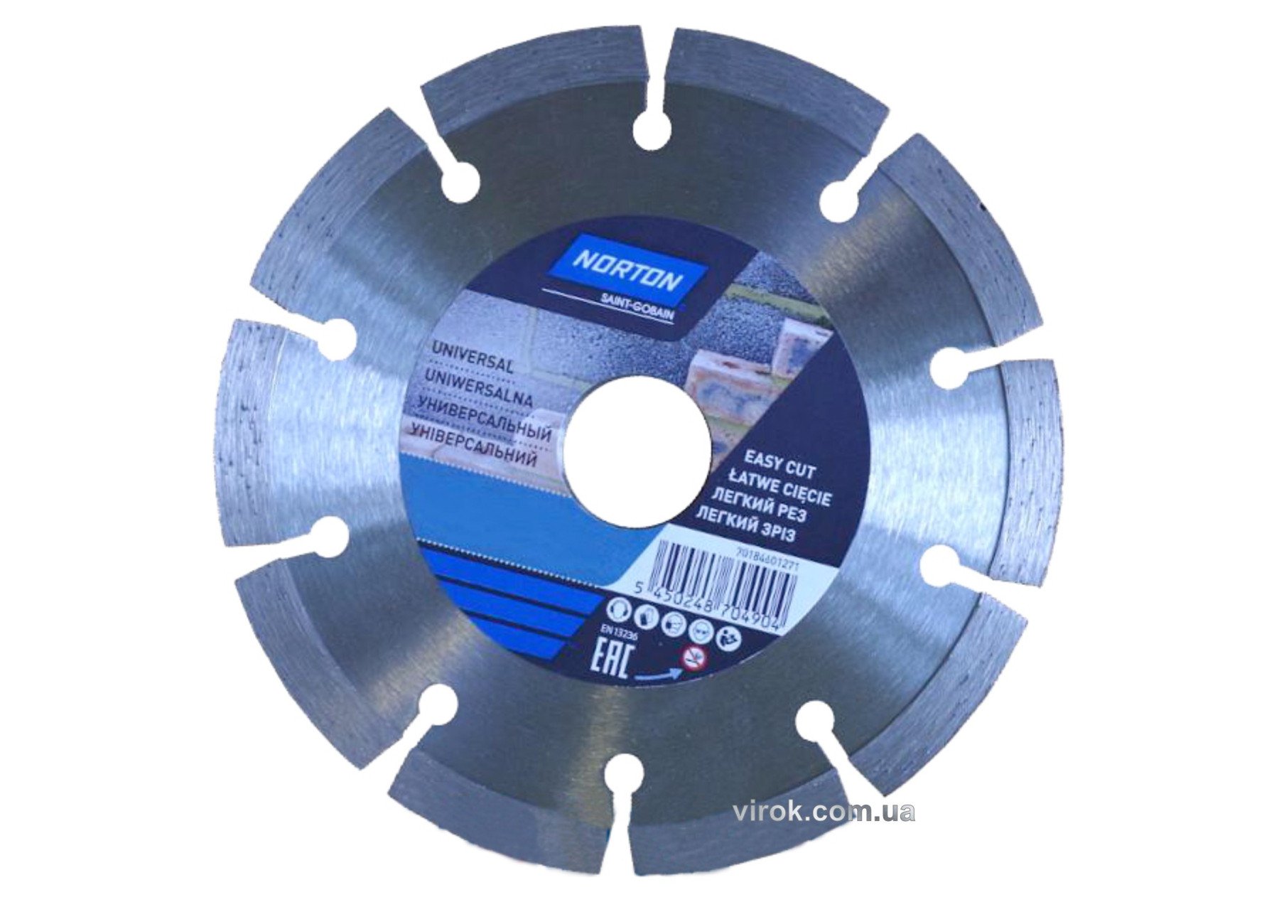 NORTON Диск алмазний DIY UNIVERSAL сегментний: Ø= 180/25.4/ 22.23 мм | 70184601272