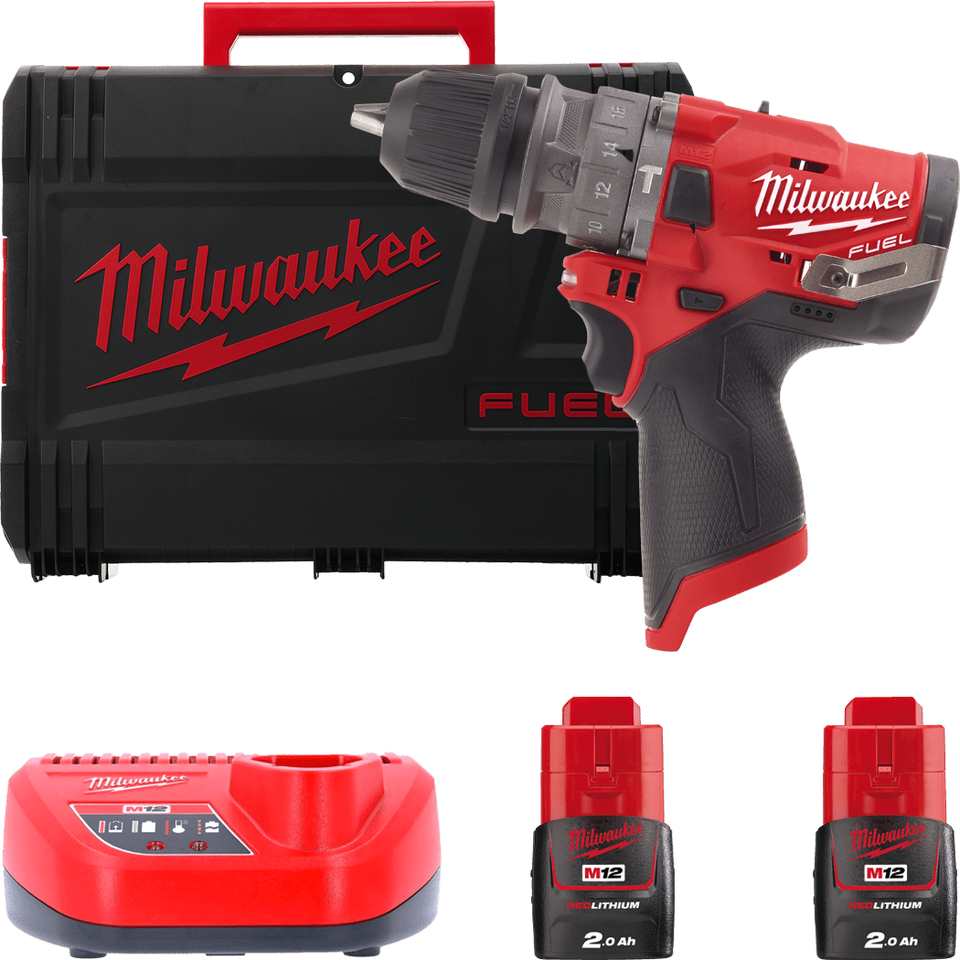 MILWAUKEE Дриль-шурупокрут з ударом акумуляторний , M12 FPDX-202X, 37Нм,  | 4933464136