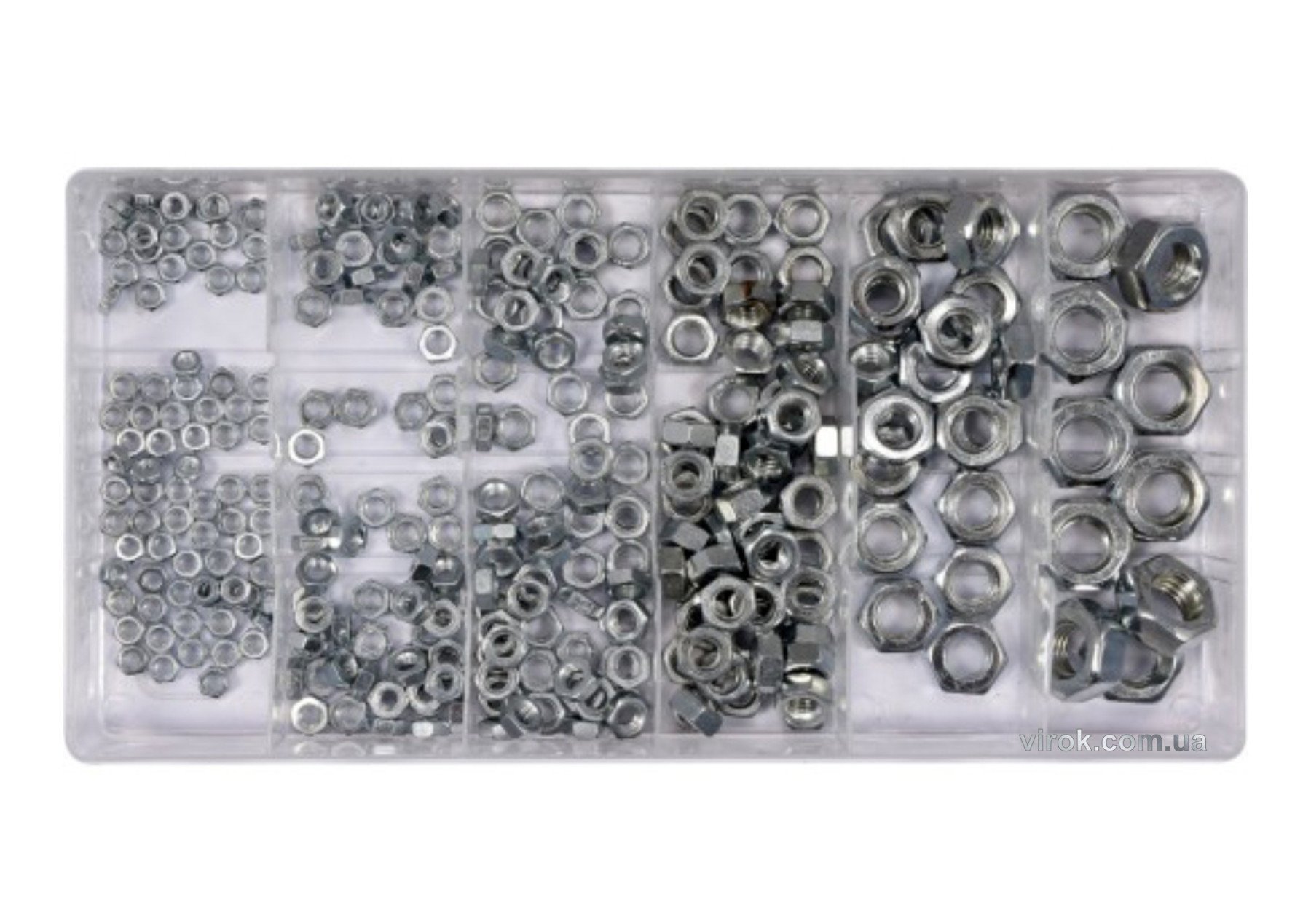 YATO Гайки М3- М10 : пластикова коробка; наб. 300 шт.