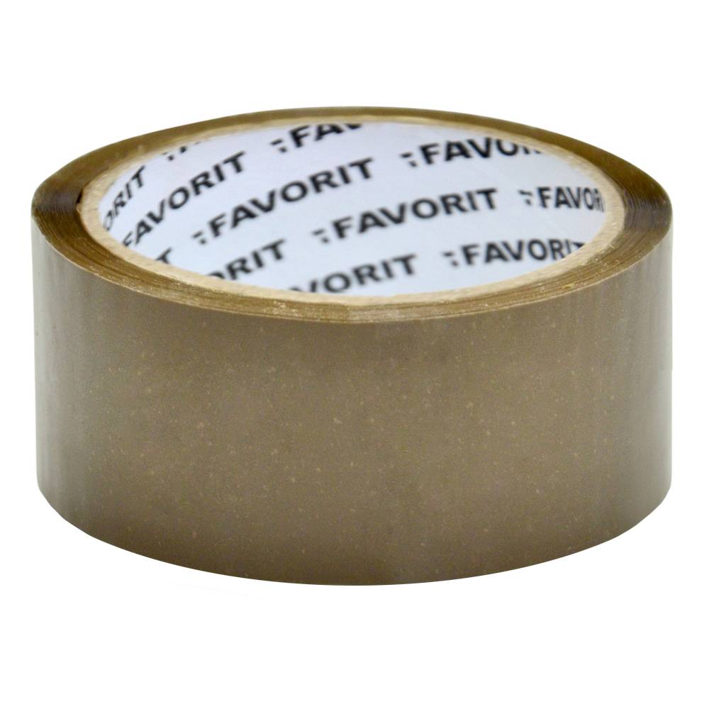 Стрічка клейка коричнева 48мм х 66м Favorit | 10-574
