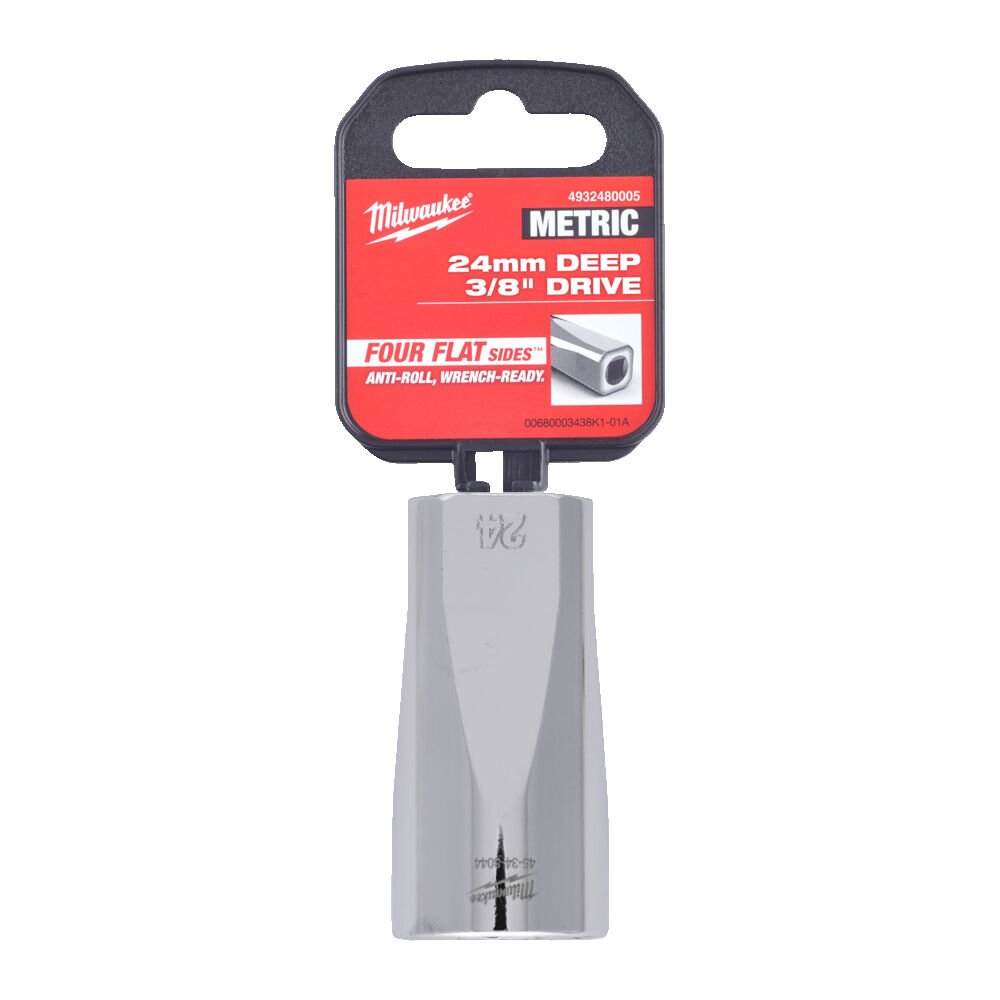 MILWAUKEE Головка хромована метрична подовжена 3/8'', 24мм | 4932480005