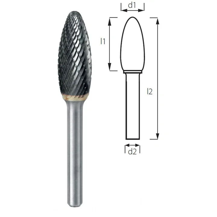 Борфреза факеловидная (поконковая) PROFITOOL - 6х13х43x3 мм (H06123-6)