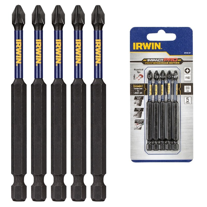 IRWIN Бита IMPACT PRO 1/4"/89мм PH2 5шт, | IW6061312