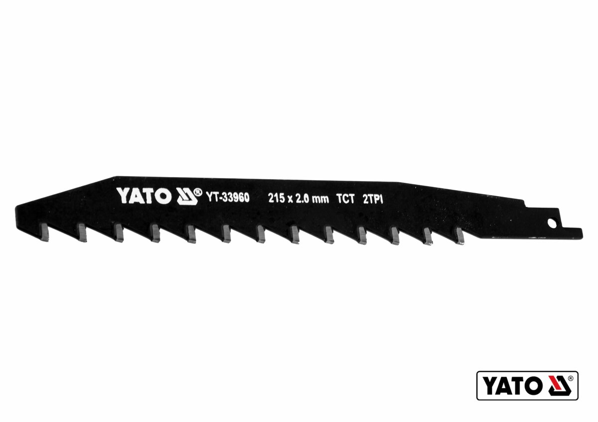 YATO Полотно до шаблевої пили по керамічній і силікатній цеглі YATO : l= 215 мм, h= 2 мм, 2 зуби/1" 