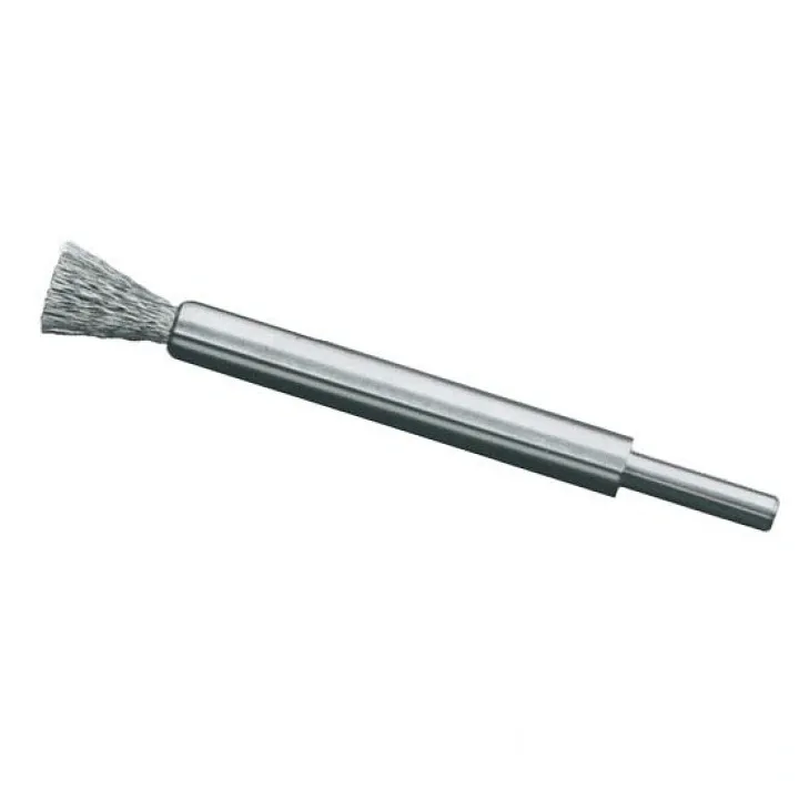 Щетка концевая D12х20х120 мм, хвостовик 6 мм, Стальная гофрированная проволока 0.3 мм LESSMANN