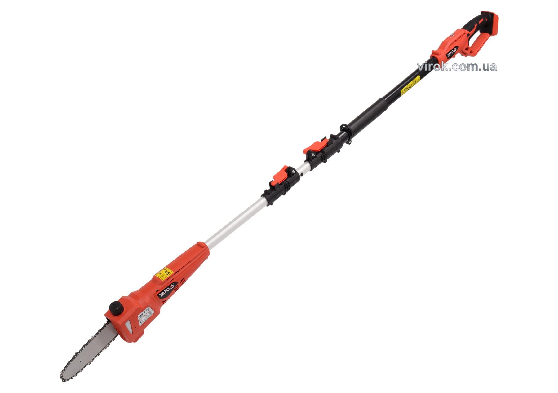 YATO Сучкоріз акумуляторний YATO телеск. ручка 2-2.8 м, Li-Ion 18В, шина l=20 см,(БЕЗ АКУМУЛЯТОРА)  