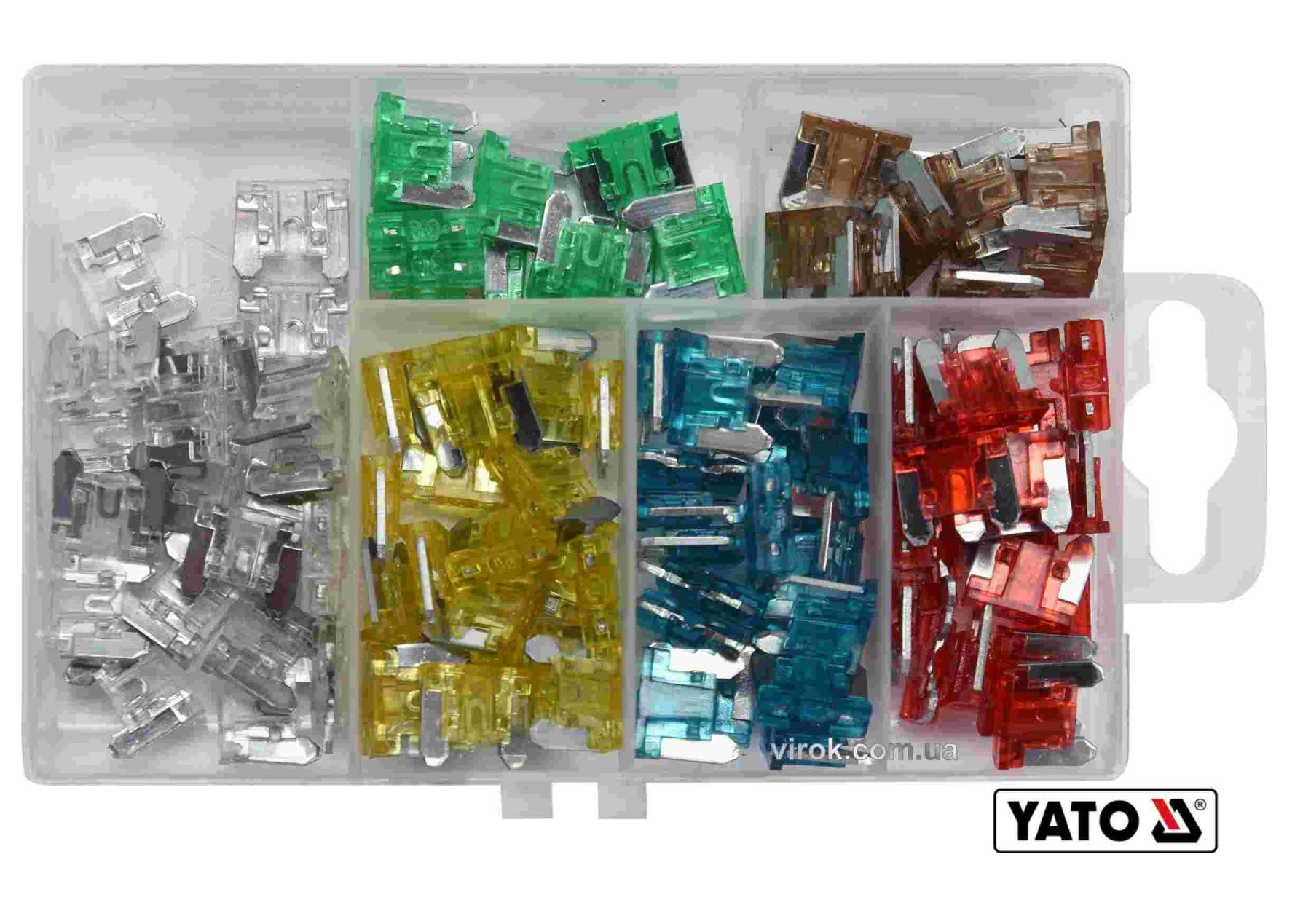 YATO Запобіжники автомобільні YATO MINI, по 20 шт. для струмів 10, 15, 20, 25 А; 10шт-7.5, 30А; 100ш