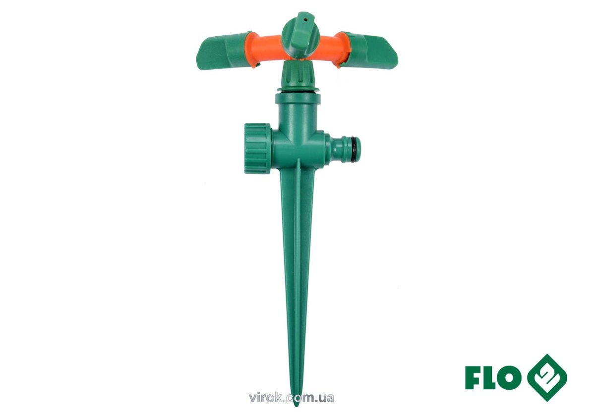 FLO Зрошувач обертовий 3-сторонній на кілку, до шлангу 1/2", ABS-пластик  | 89272