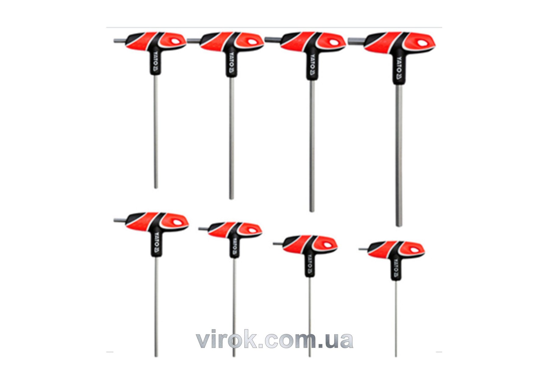 YATO Ключі шестигранні YATO : тип "T", двосторонні, Набір 8 шт.  | YT-05583